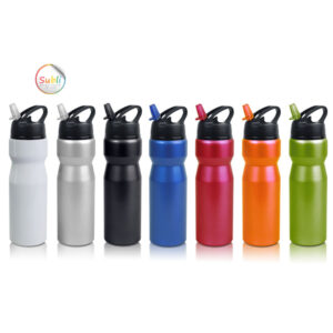 נפאל - בקבוק שתיה מאלומיניום עם פיה נשלפת וקשית